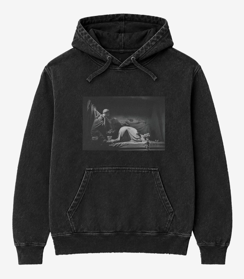 Poleron Canguro Acid Wash Negro de Closer BW