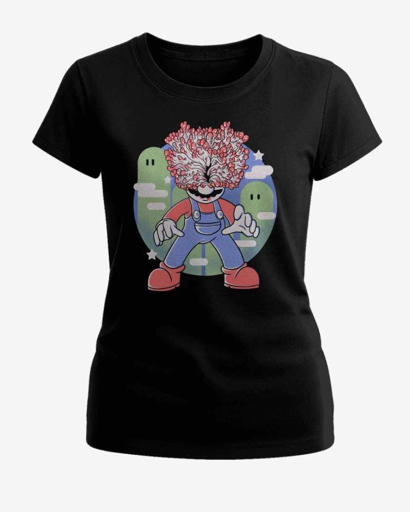 Polera de Mujer Negro de Bigote Esporas