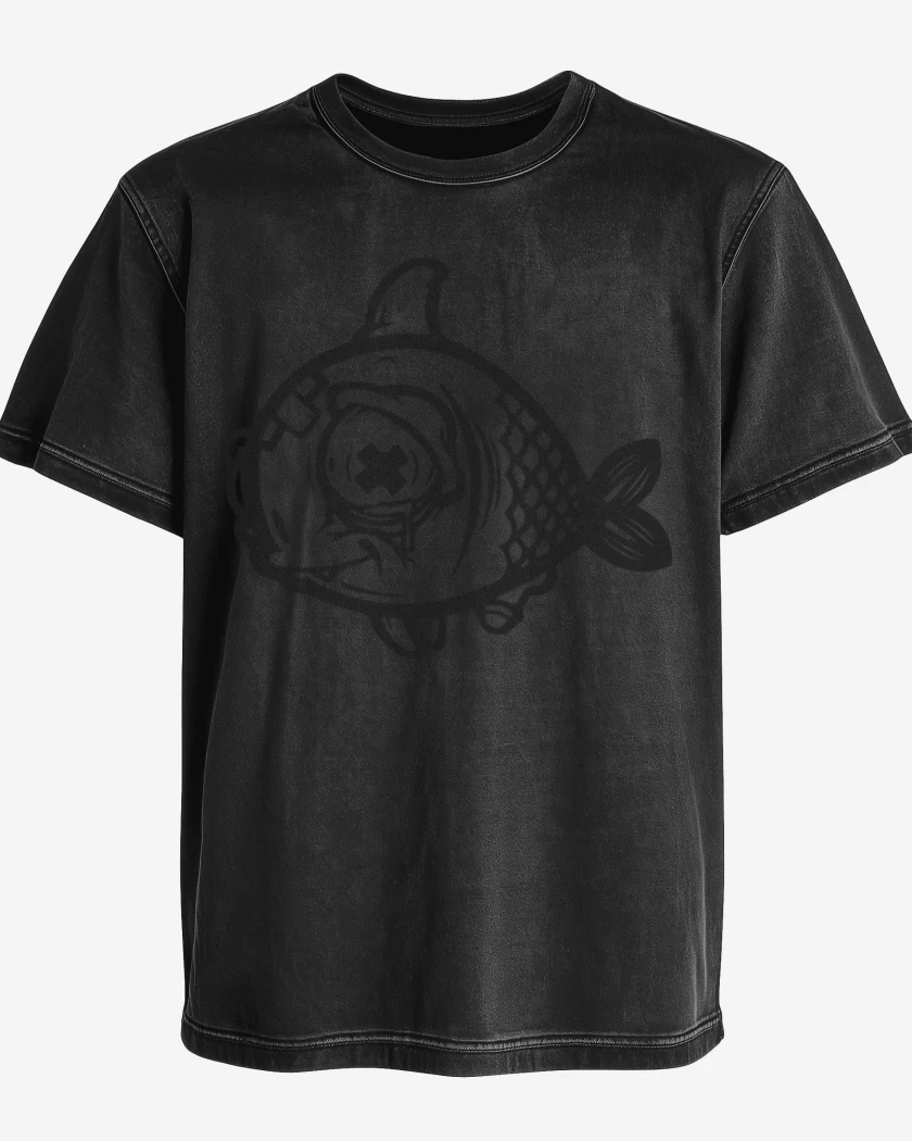 Polera desgastada Negro de Pez