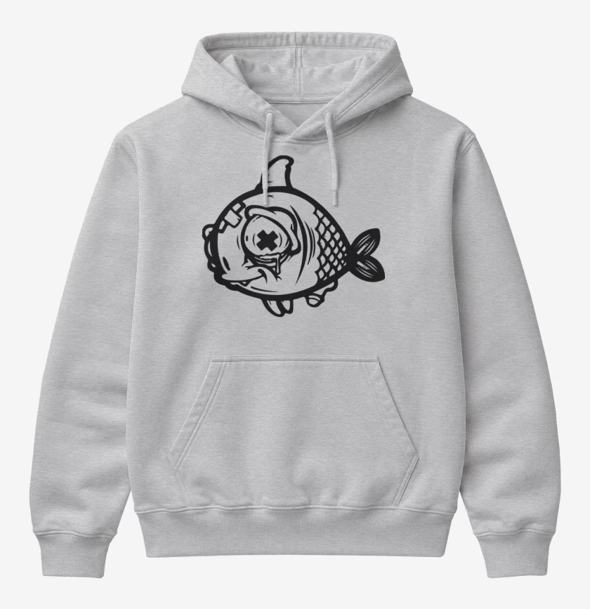 Poleron Canguro básico Gris Melange de Pez