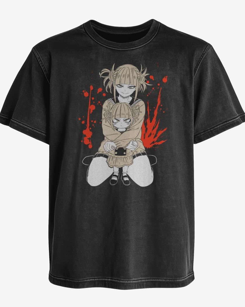 Polera desgastada Negro de Himiko Toga
