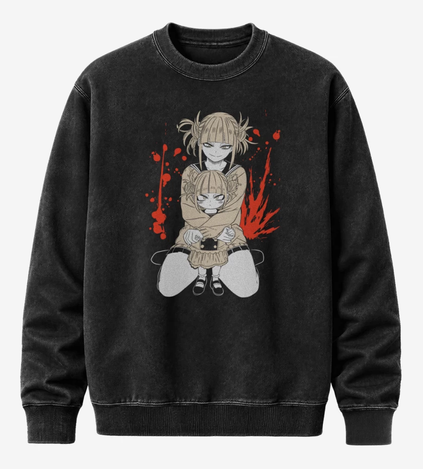Poleron Polo Acid Wash Negro de Himiko Toga