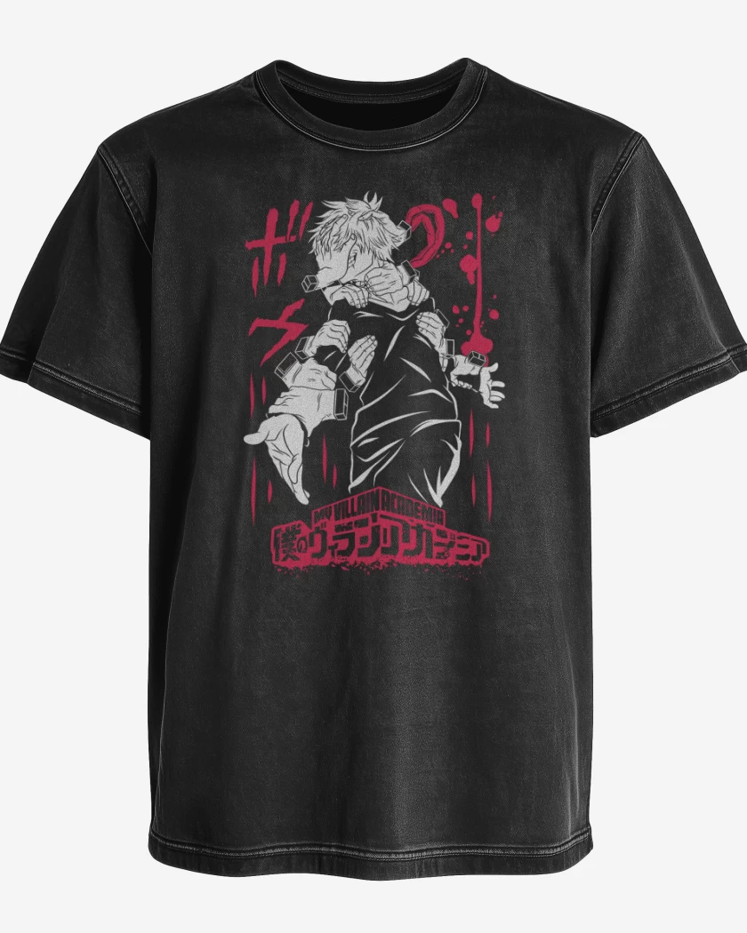 Polera desgastada Negro de Shigaraki