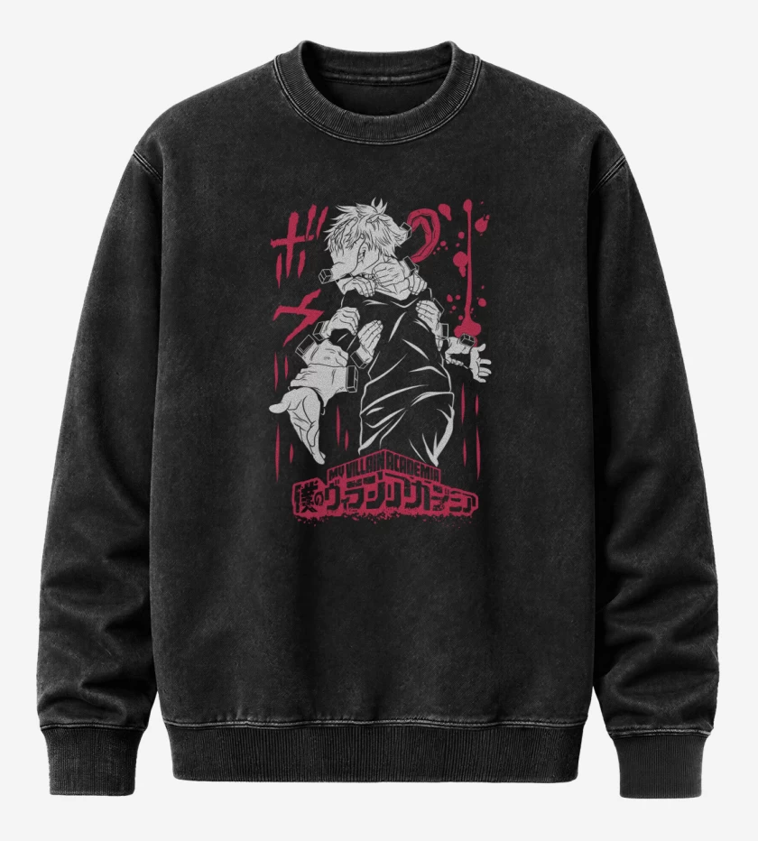 Poleron Polo Acid Wash Negro de Shigaraki