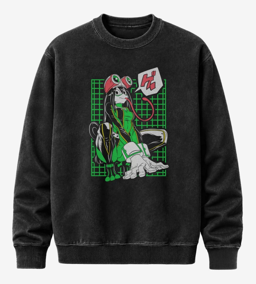 Poleron Polo Acid Wash Negro de Froppy