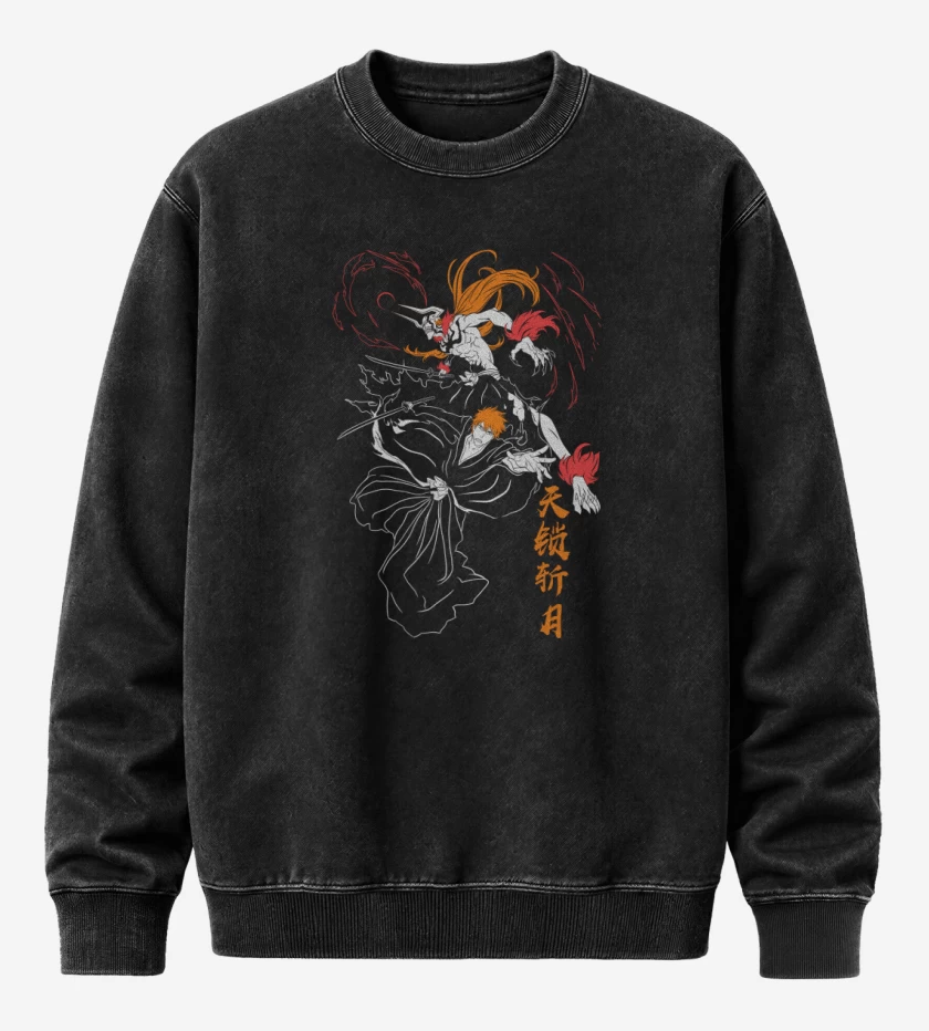 Poleron Polo Acid Wash Negro de Ichigo Kurosaki