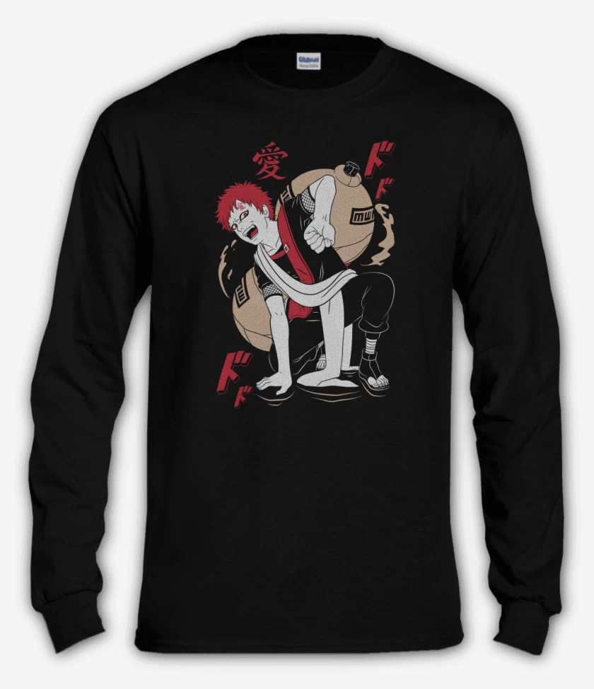 Polera manga larga Negro de Gaara 