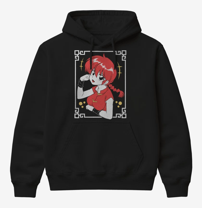 Poleron Canguro básico Negro de Ranma 1/2