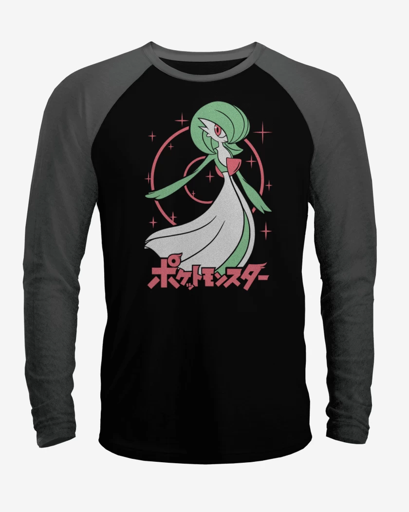 Polera Raglan Negro / Negro Heather de Gardevoir 