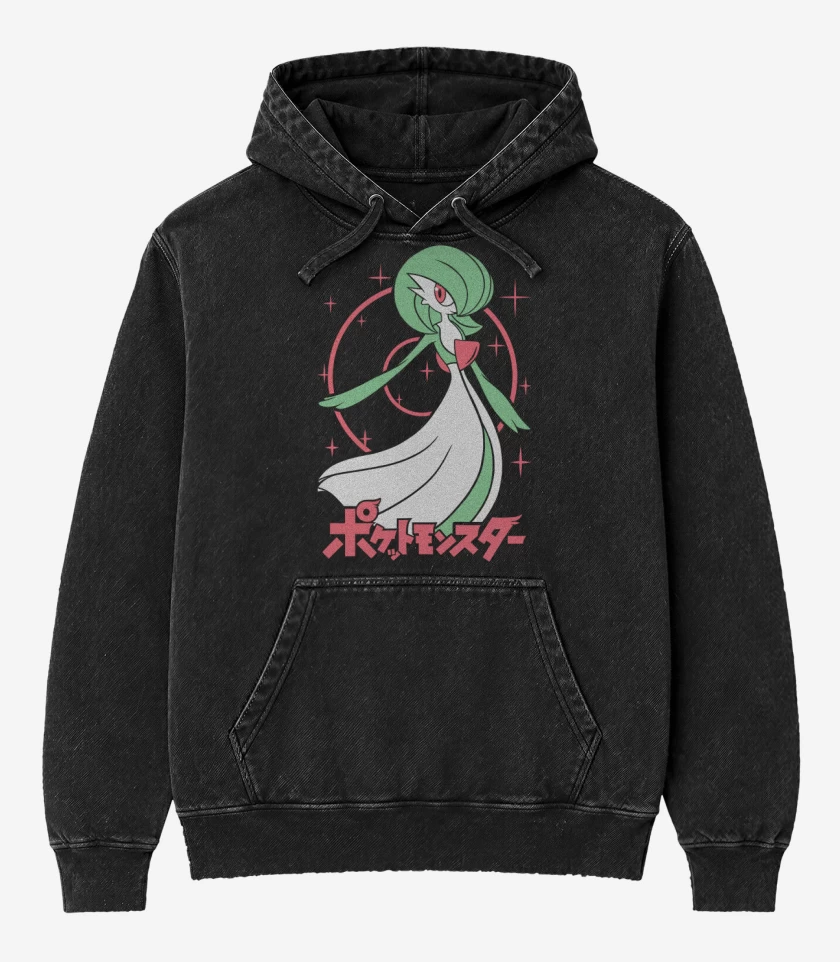 Poleron Canguro Acid Wash Negro de Gardevoir 