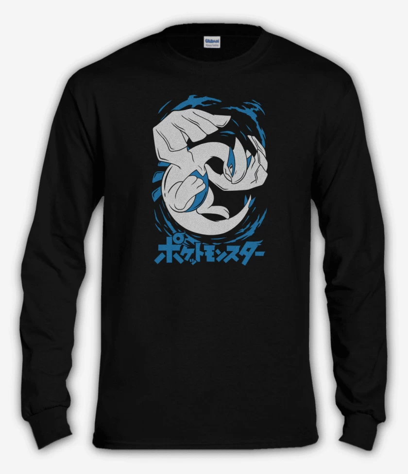 Polera manga larga Negro de Lugia Legendario