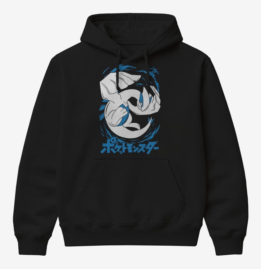 Poleron Canguro básico Negro de Lugia Legendario