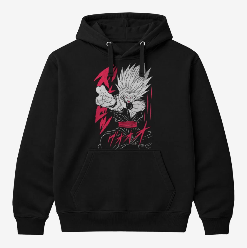 Polerón Canguro Negro de Gohan Bestial