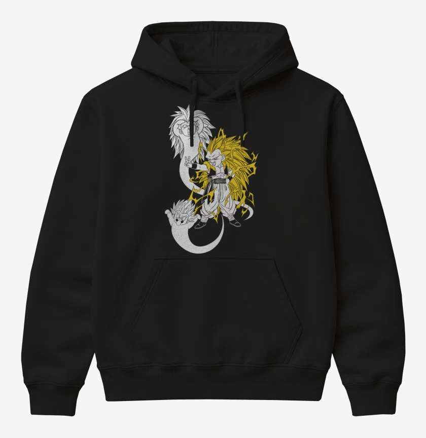 Poleron Canguro básico Negro de Gotenks Fantasmitas