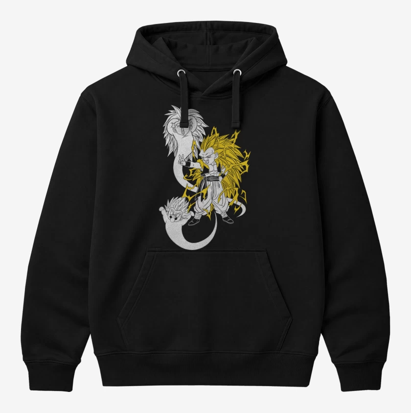 Polerón Canguro Negro de Gotenks Fantasmitas
