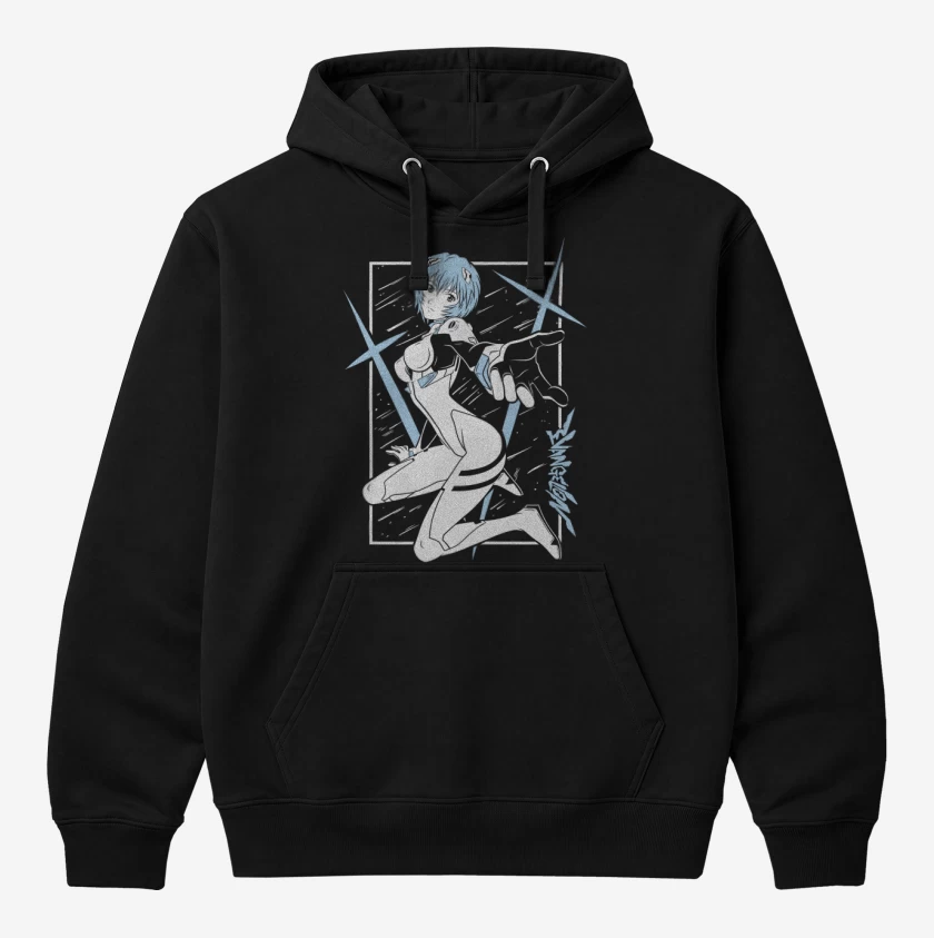 Polerón Canguro Negro de Neon Genesis Rei