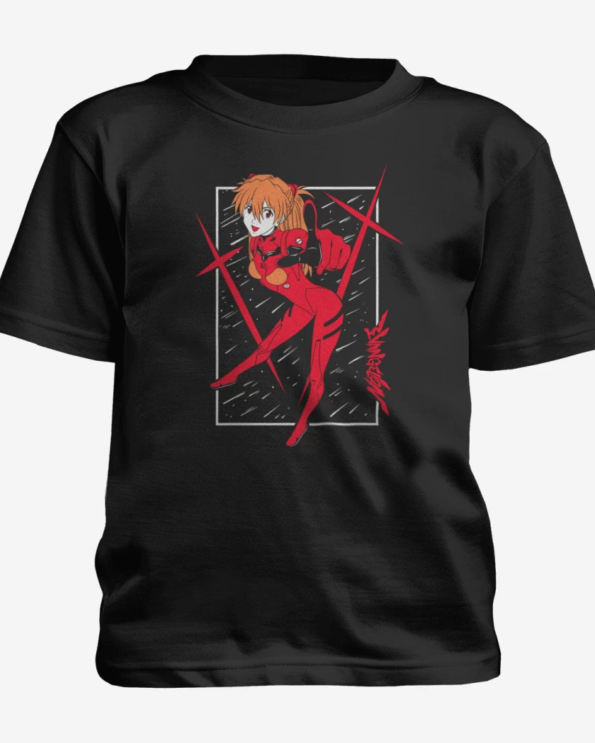 Polera de niño Negro de Neon Genesis Asuka