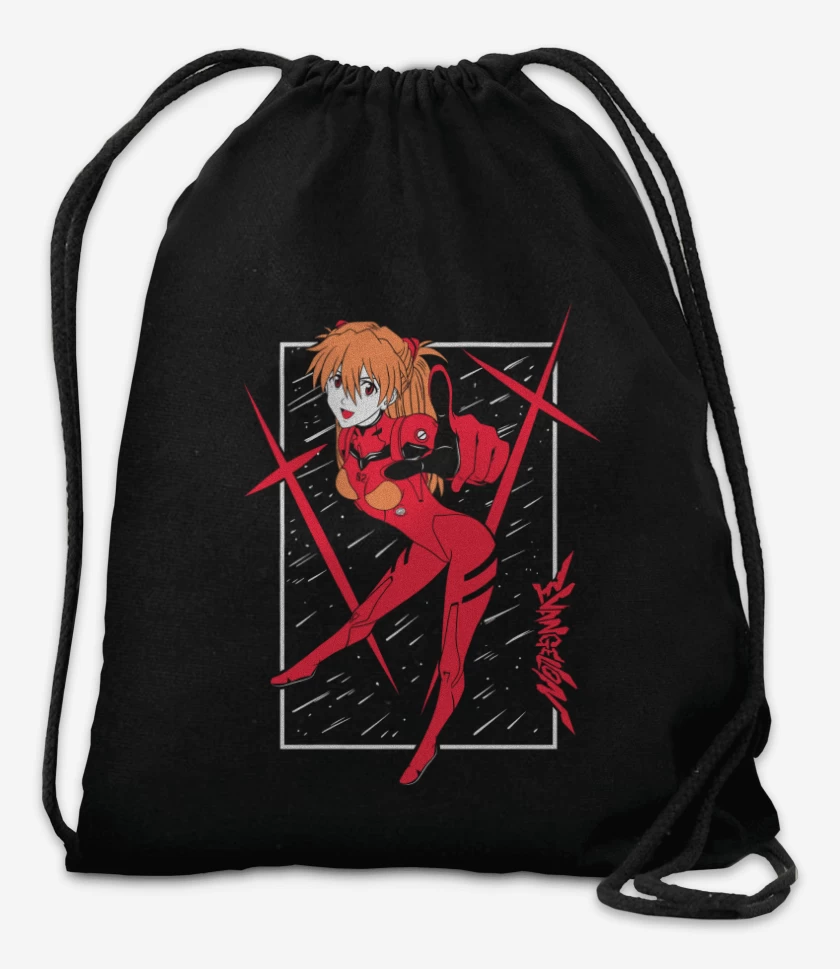 Mochila Negro de Neon Genesis Asuka