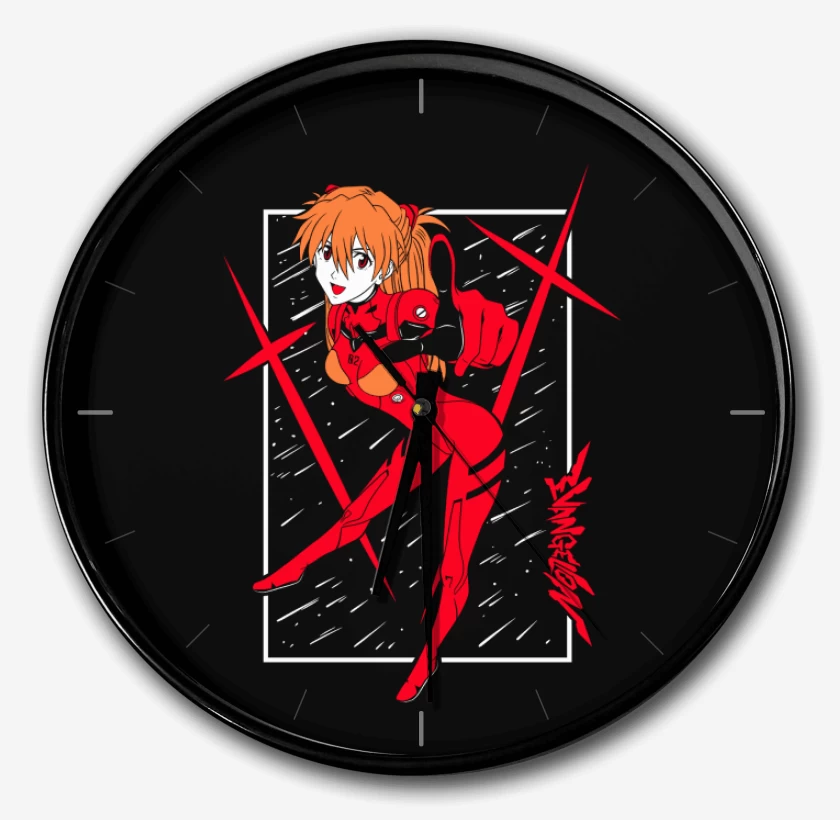 Reloj Negro de Neon Genesis Asuka
