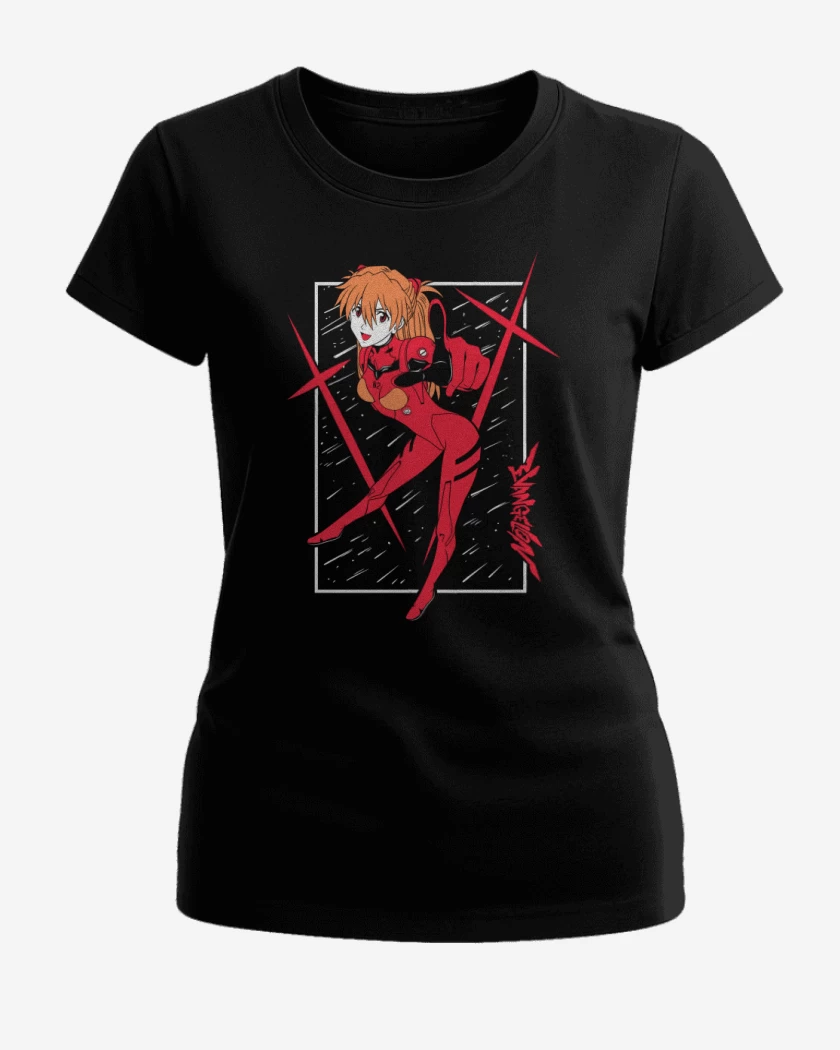 Polera de Mujer Negro de Neon Genesis Asuka