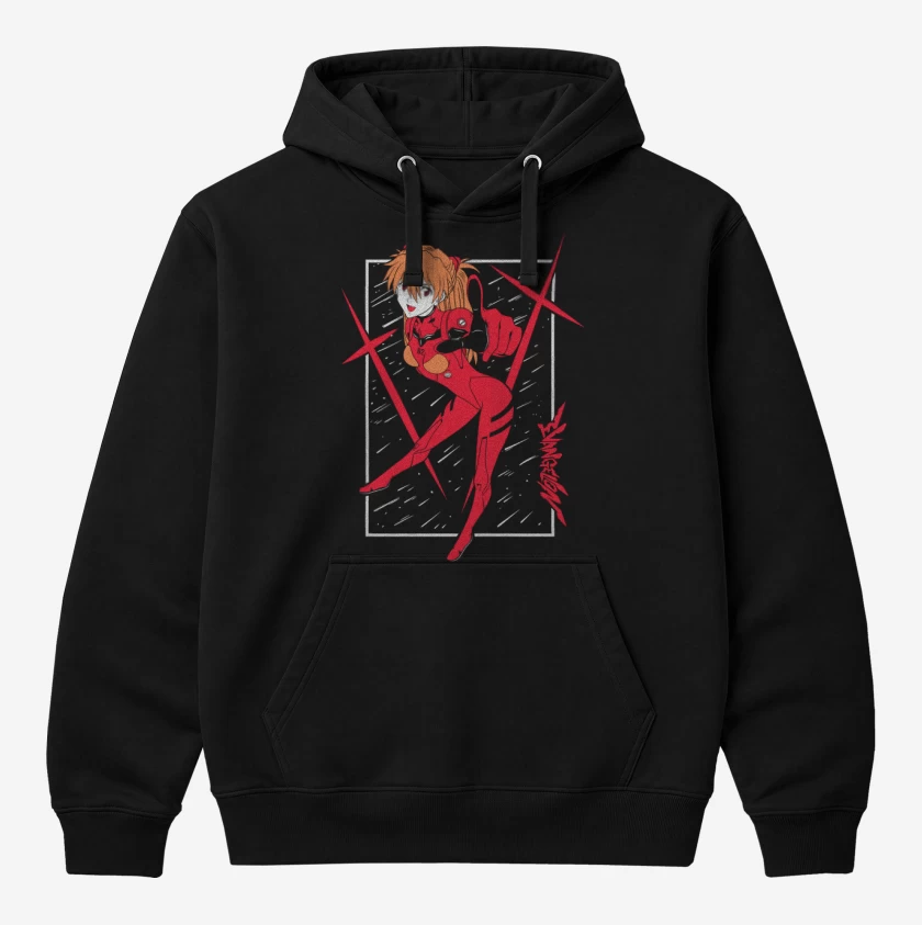 Polerón Canguro Negro de Neon Genesis Asuka