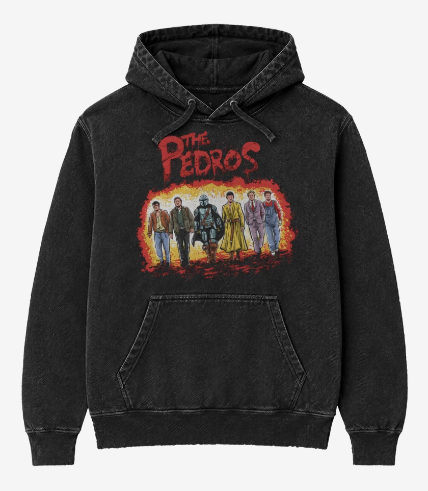Poleron Canguro Acid Wash Negro de Los Pedritos