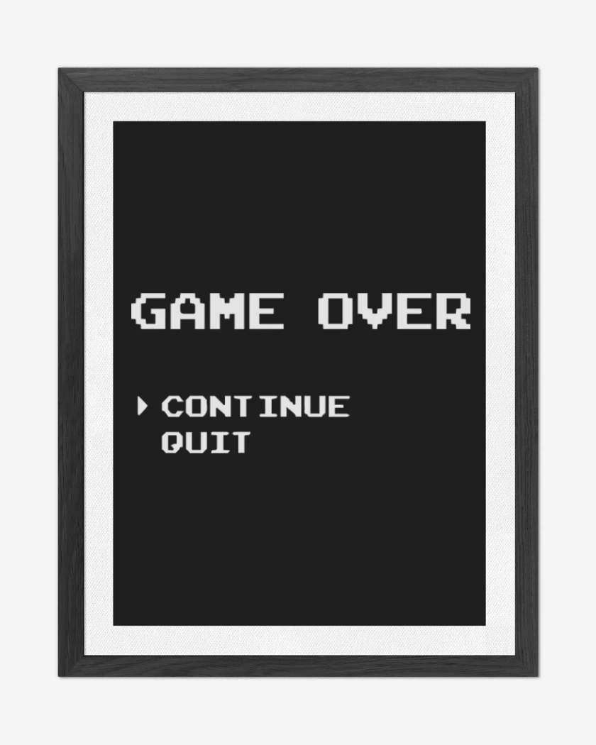 Cuadro decorativo Negro de Game over