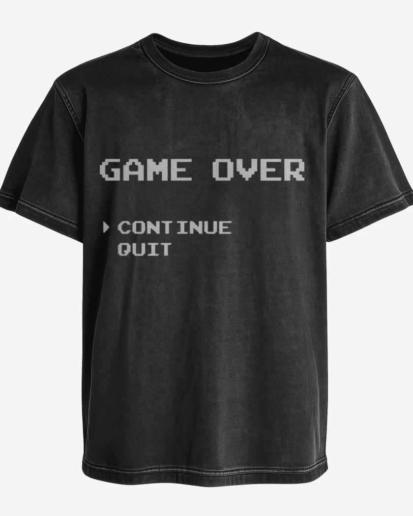 Polera desgastada Negro de Game over