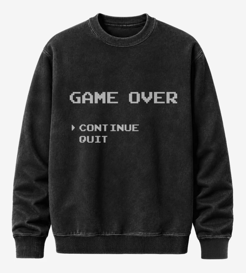 Poleron Polo Acid Wash Negro de Game over