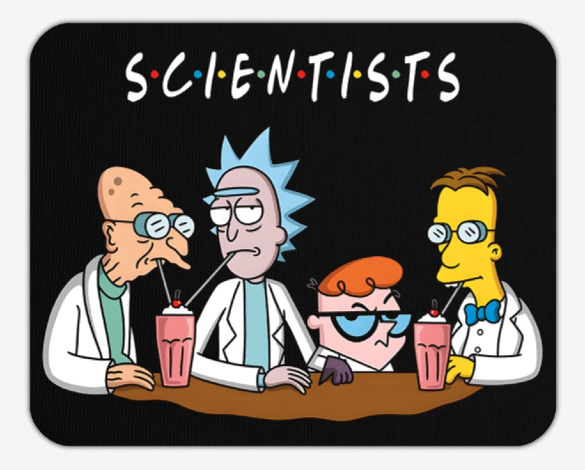 Mousepad Negro de Cientificos