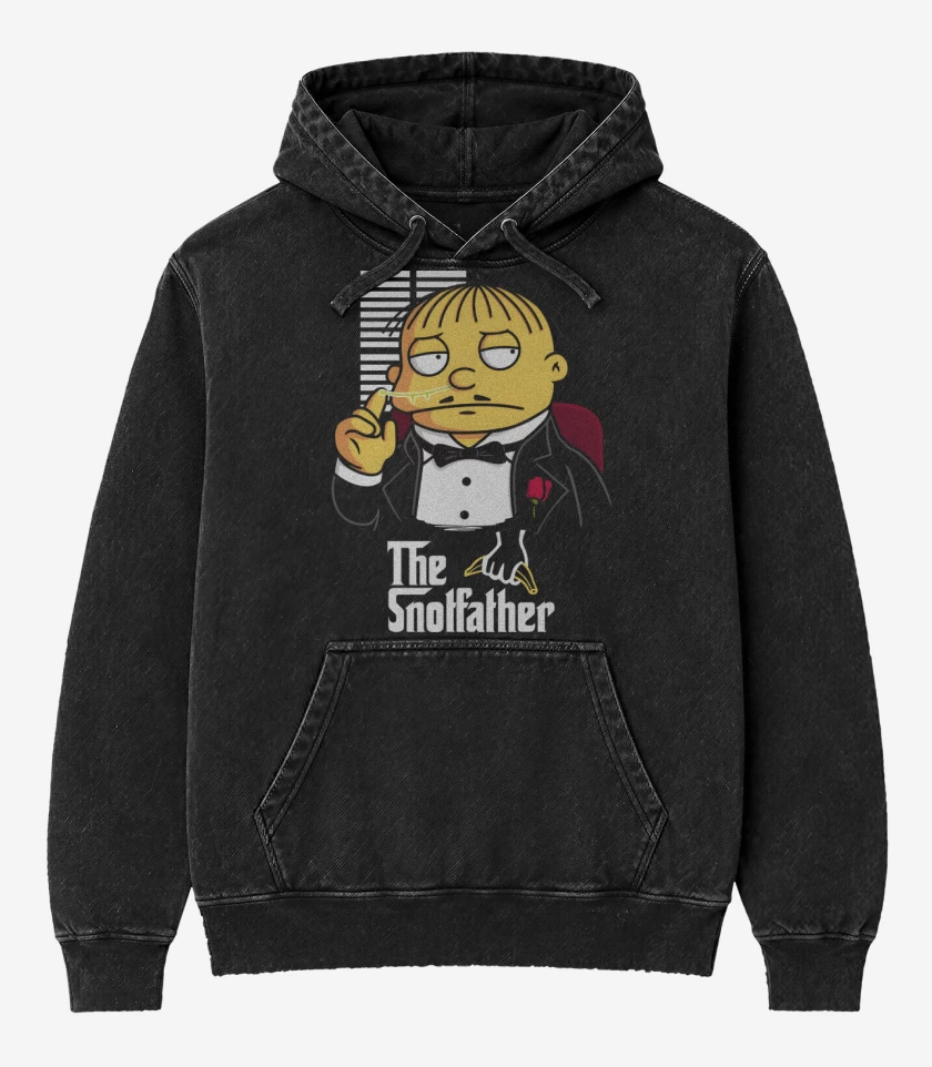 Poleron Canguro Acid Wash Negro de El Ralphdrino