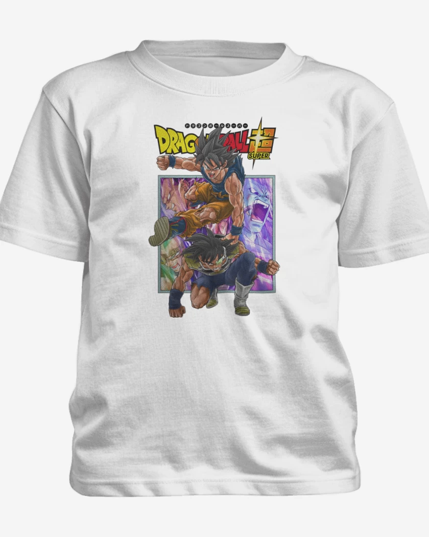 Polera de niño Blanco de Goku x Bardock