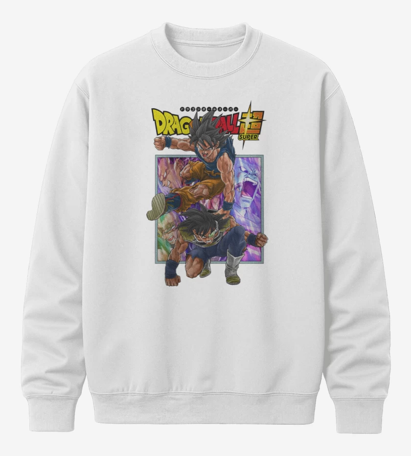 Poleron polo Blanco de Goku x Bardock