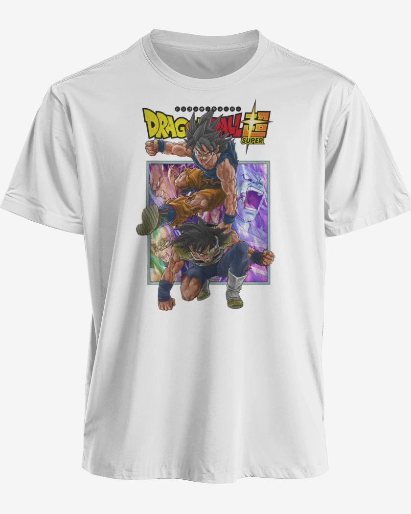 Polera premium Blanco de Goku x Bardock