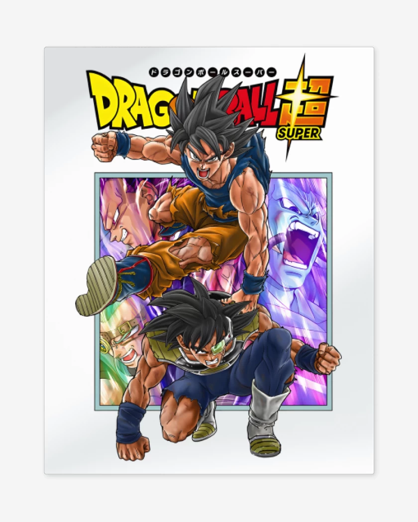 Print metalico Blanco de Goku x Bardock