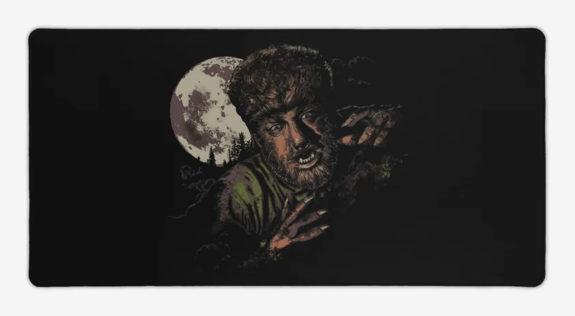Mouse pad Gamer Negro de Hombre Lobo Classic