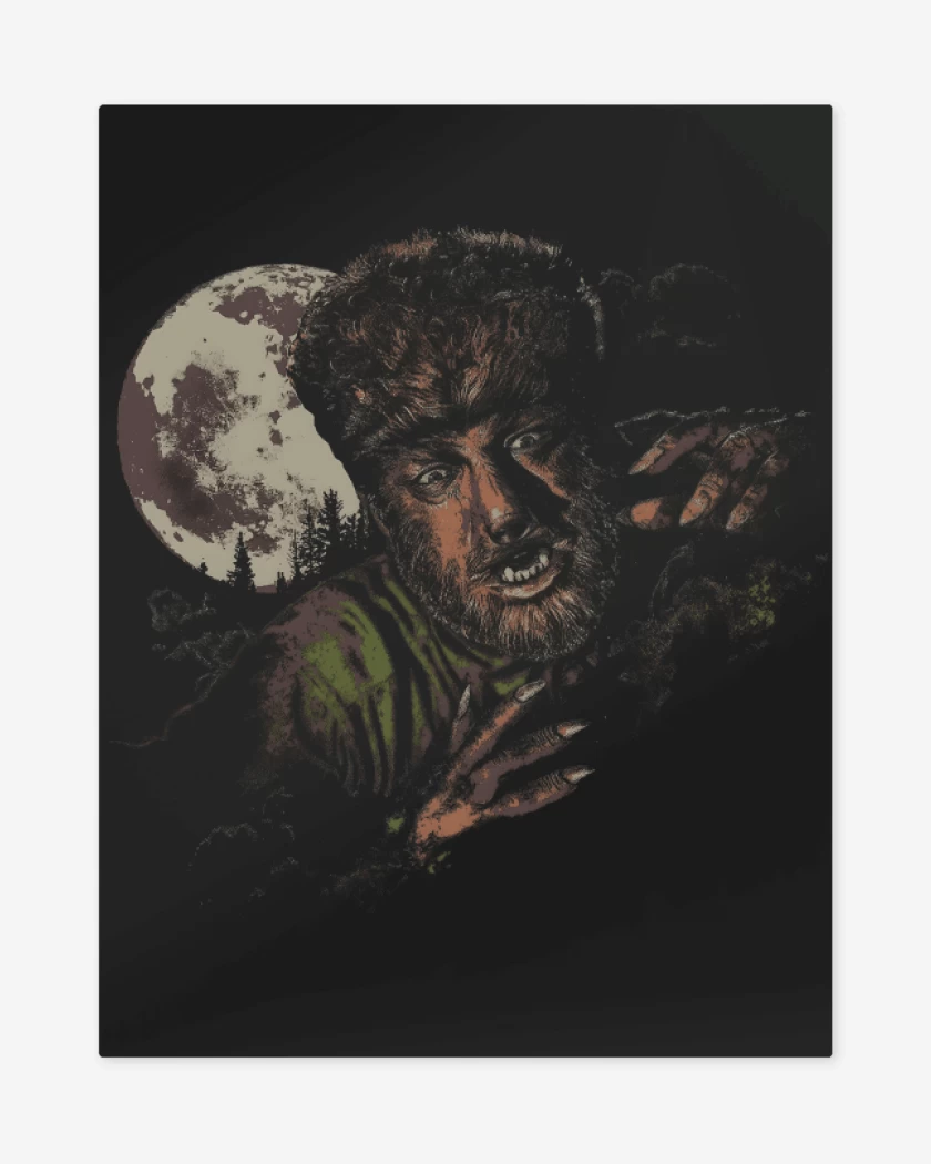Print metalico Negro de Hombre Lobo Classic