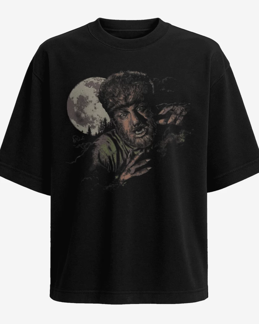 Polera Oversize Negro de Hombre Lobo Classic