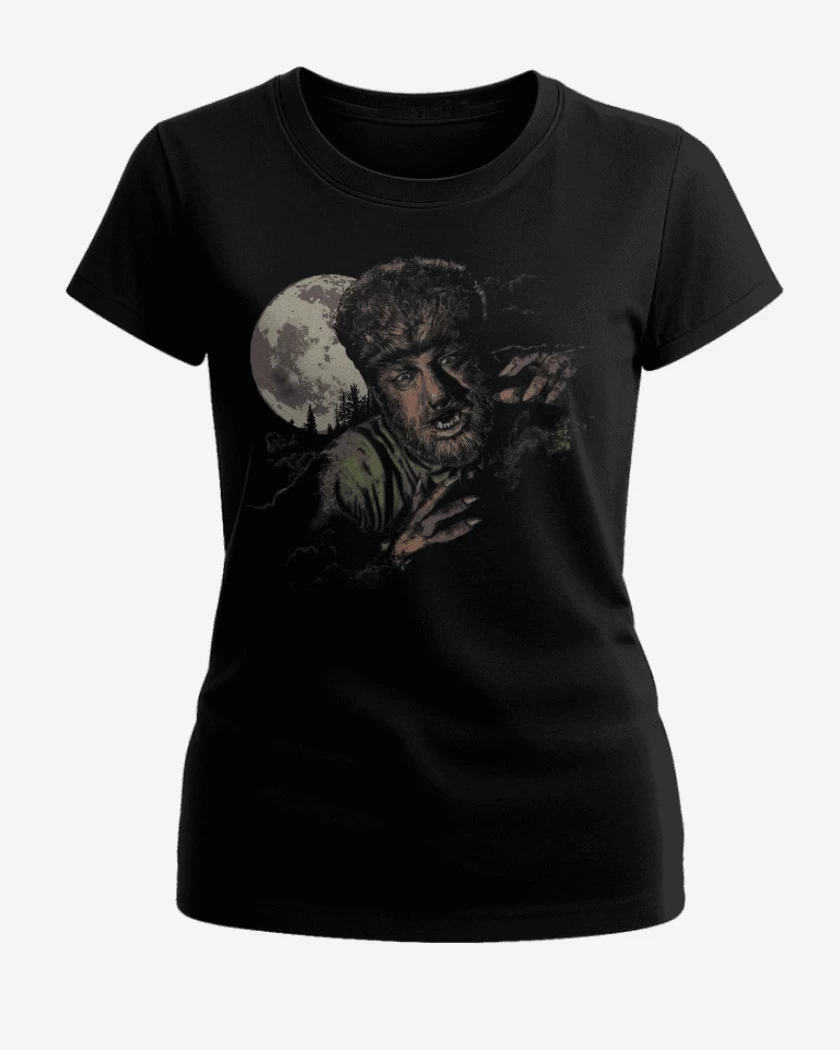 Polera de Mujer Negro de Hombre Lobo Classic