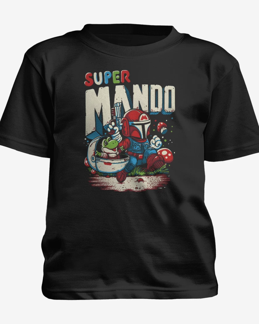 Polera de niño Negro de Super Mando