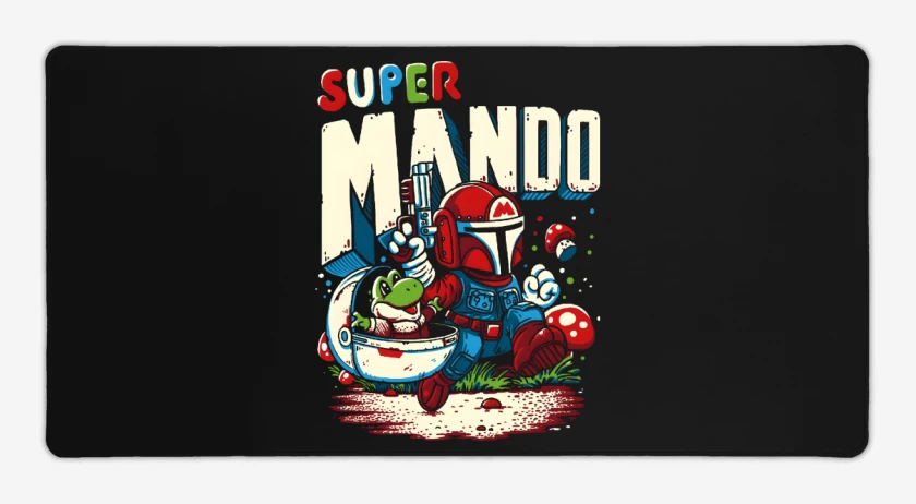 Mouse pad Gamer Negro de Super Mando