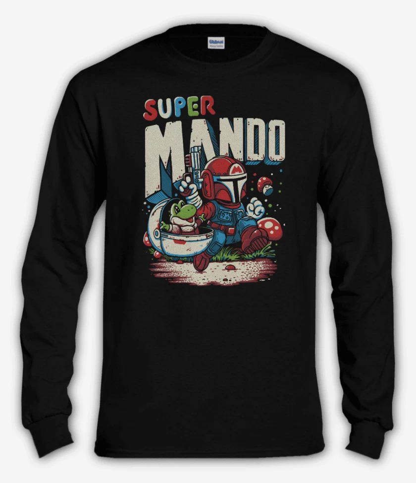 Polera manga larga Negro de Super Mando