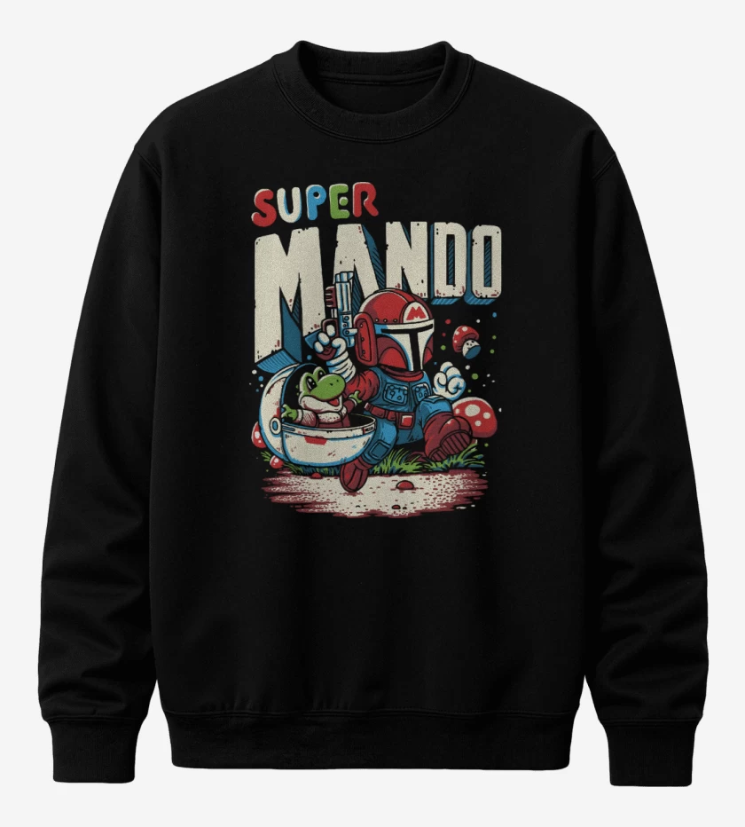 Poleron polo Negro de Super Mando
