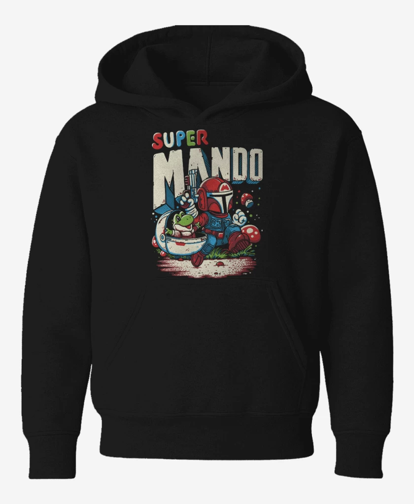 Poleron de niño Negro de Super Mando