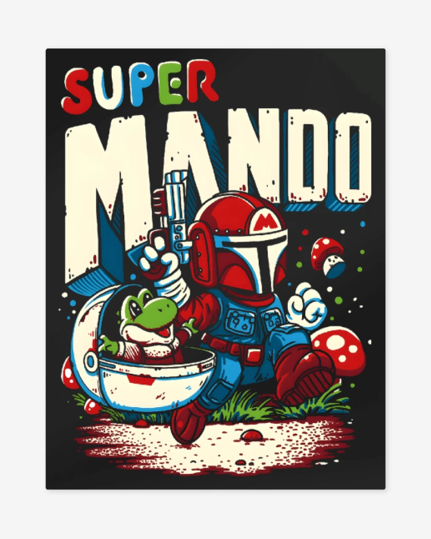 Print metalico Negro de Super Mando