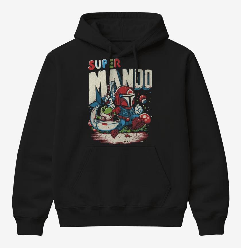 Poleron Canguro básico Negro de Super Mando