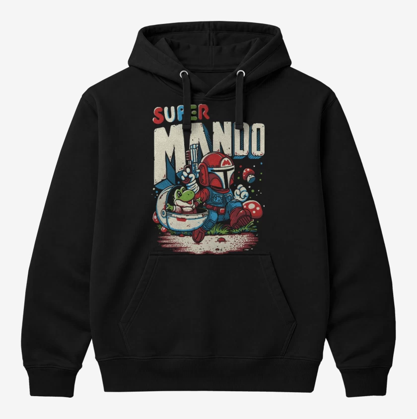 Polerón Canguro Negro de Super Mando