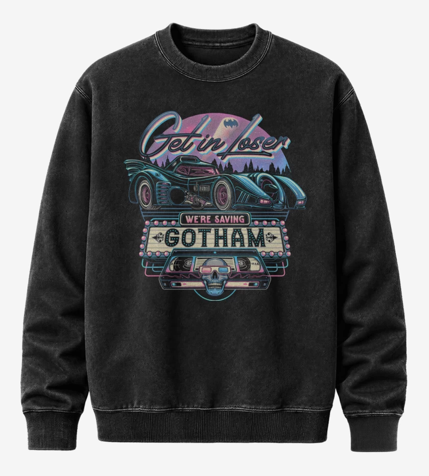 Poleron Polo Acid Wash Negro de Salvando Gotham