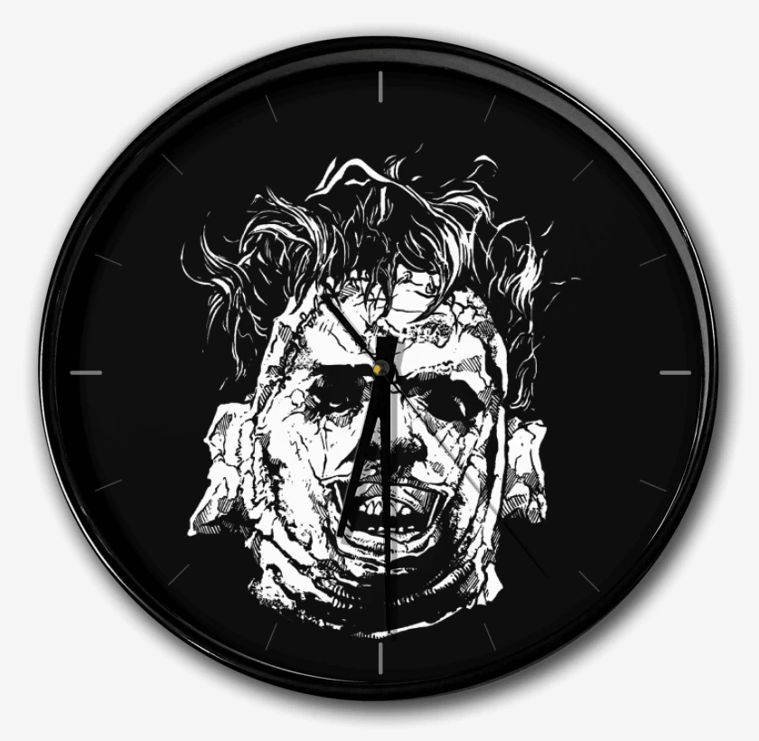 Reloj Negro de Cara de Cuero