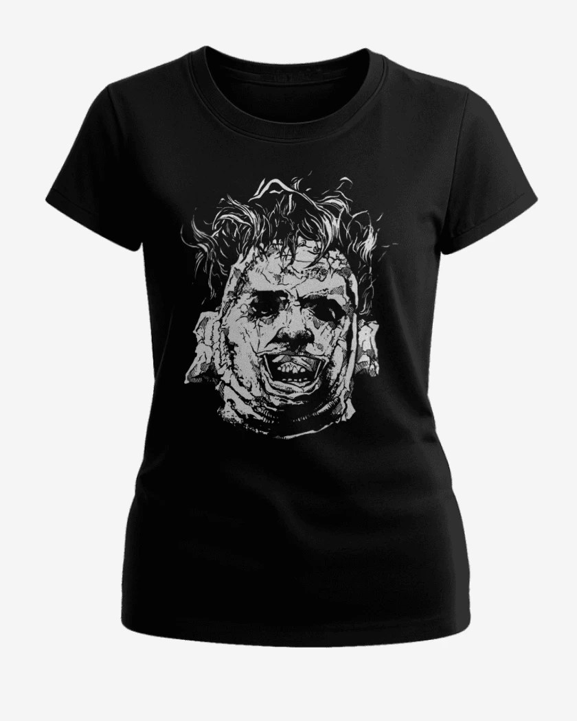 Polera de Mujer Negro de Cara de Cuero